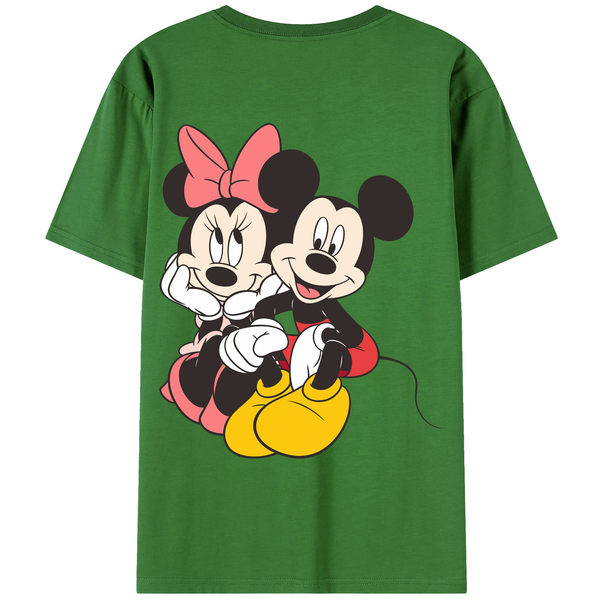 ミッキーマウス Mickey Mouse レディース半袖Tシャツ(バックプリント)